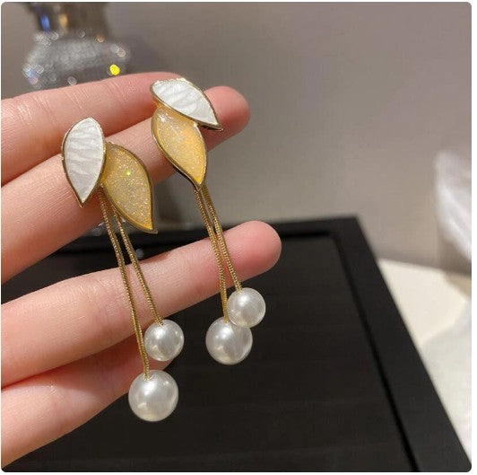 Leaf Tassel Earrings