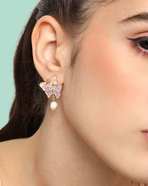 Purple Butterfly Retro Earrings