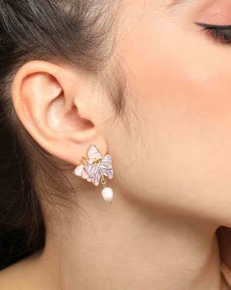 Purple Butterfly Retro Earrings