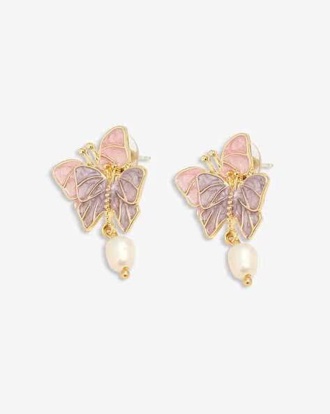 Purple Butterfly Retro Earrings