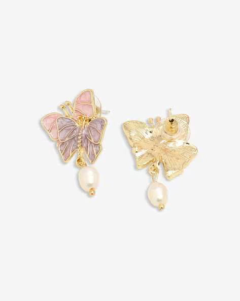 Purple Butterfly Retro Earrings