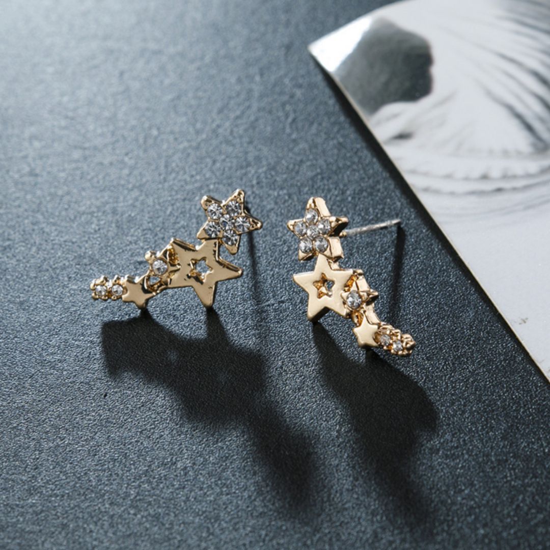 Small Zircon Star Earrings