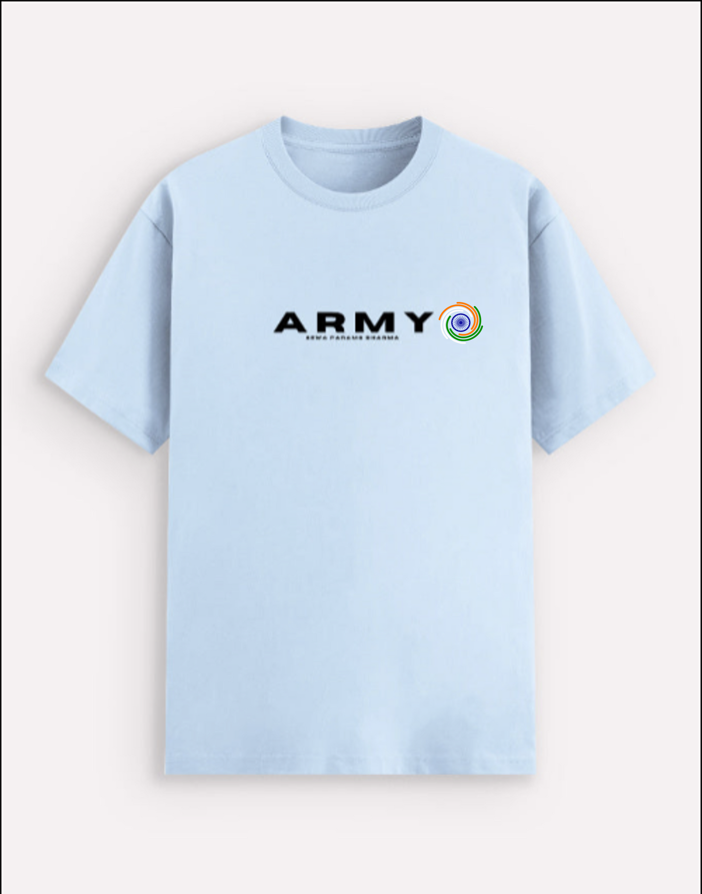 Indian Army Tribute Oversized Graphic T-Shirt — Bold Military Print, 100% Cotton