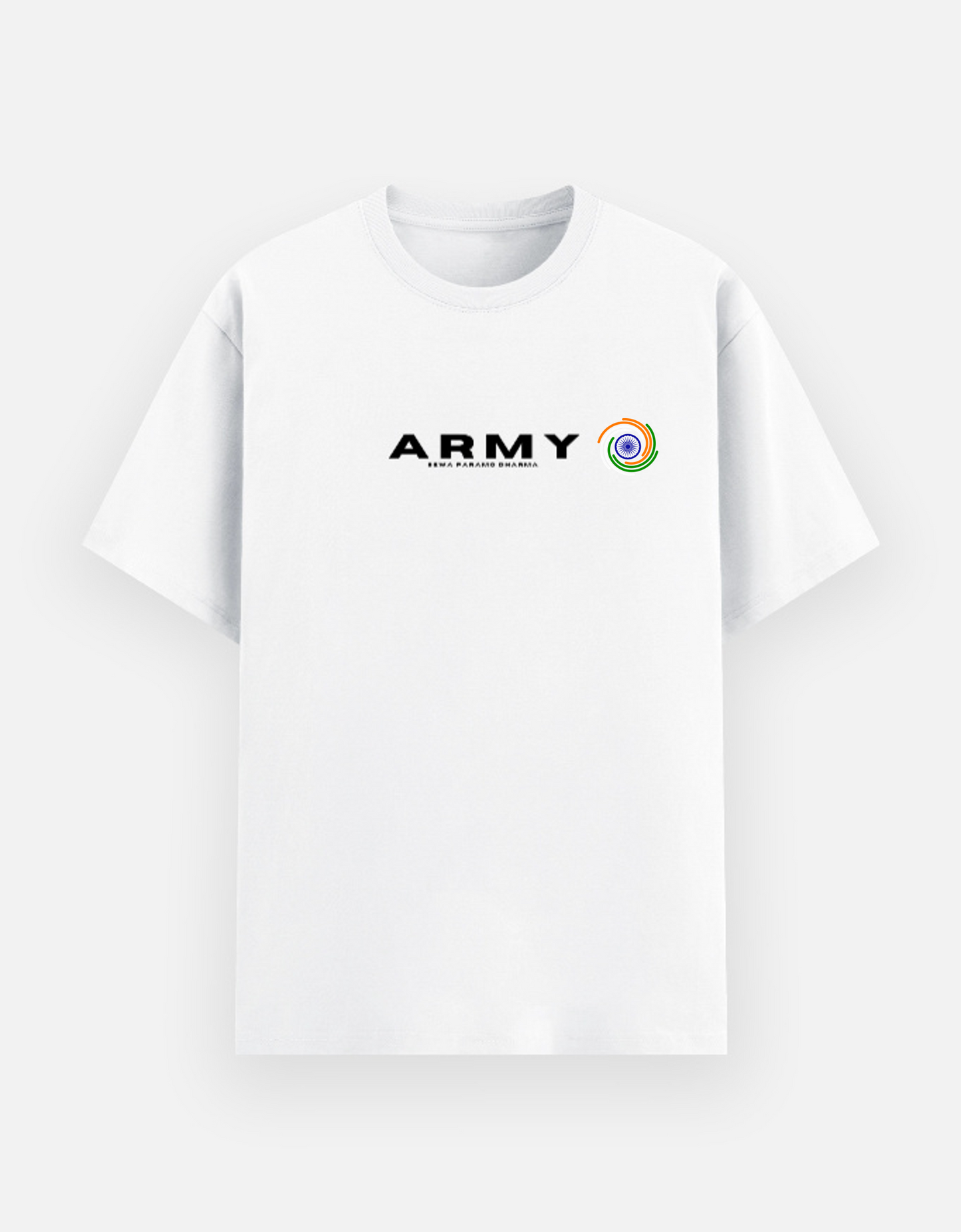 Indian Army Tribute Graphic T-Shirt 180 GSM— Bold Military Print, 100% Cotton