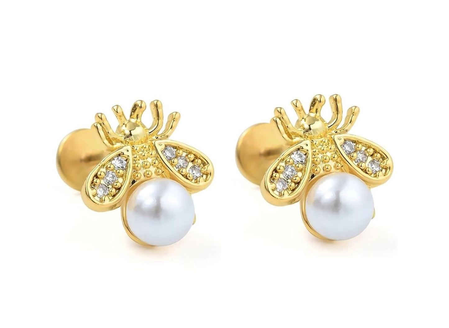 Bee Love Gold Plated Earrings