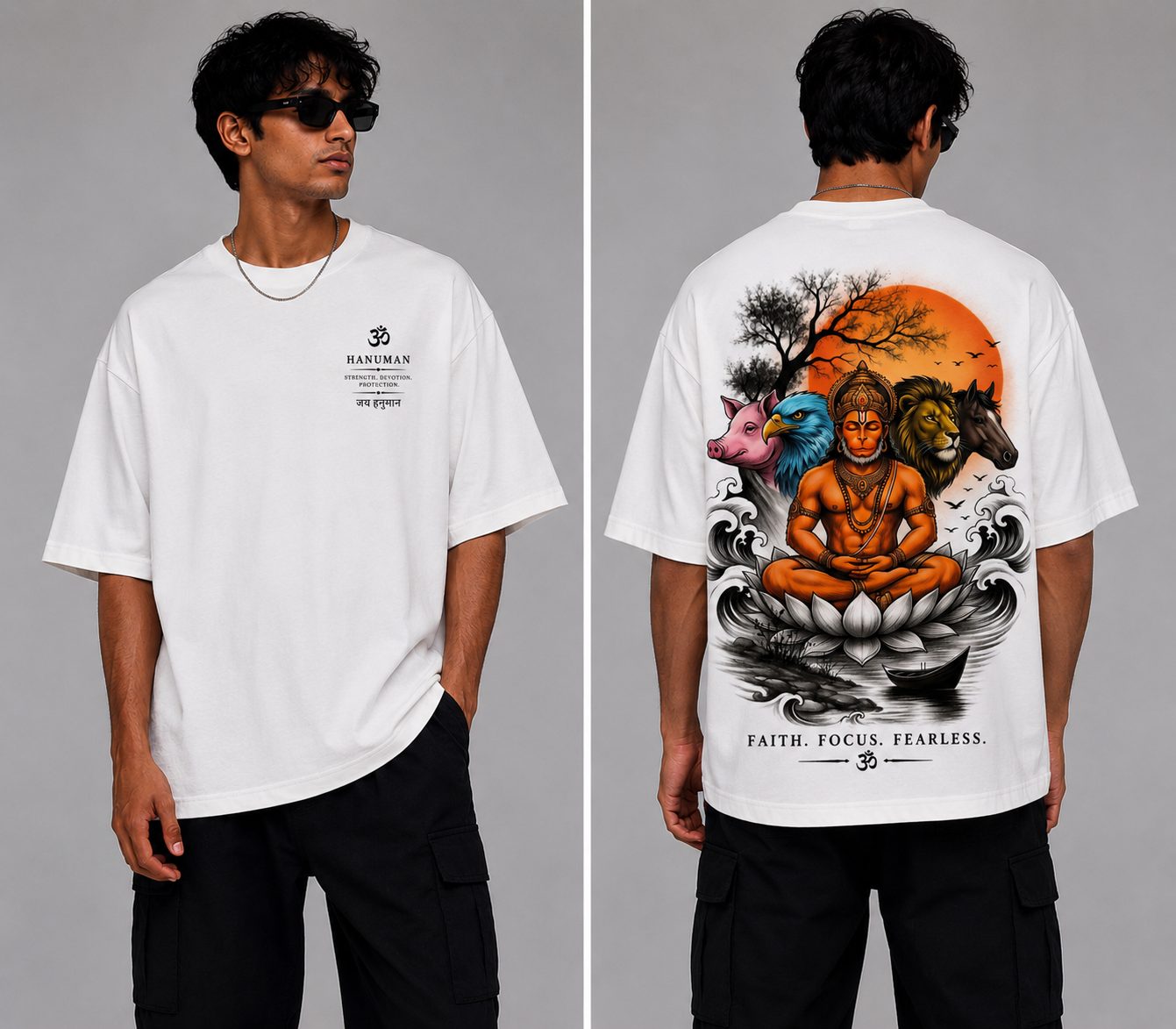Faith Hanuman I Unisex Oversized Classic T-Shirt