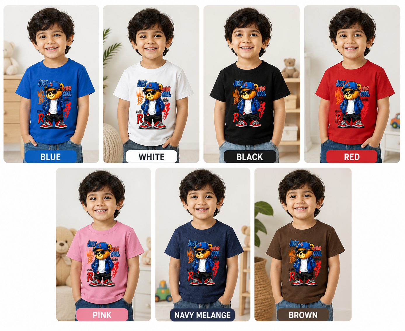 Cool Bear I Boy's Crew Neck T-Shirt