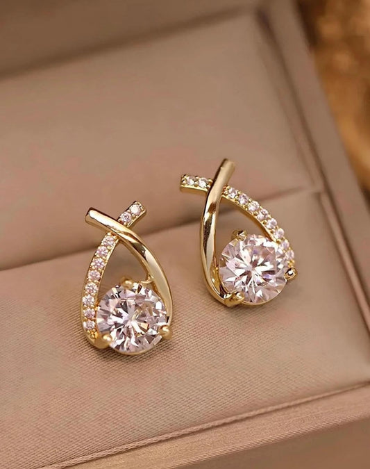 Faux Pearl and Crystal Rhinestone Earring
