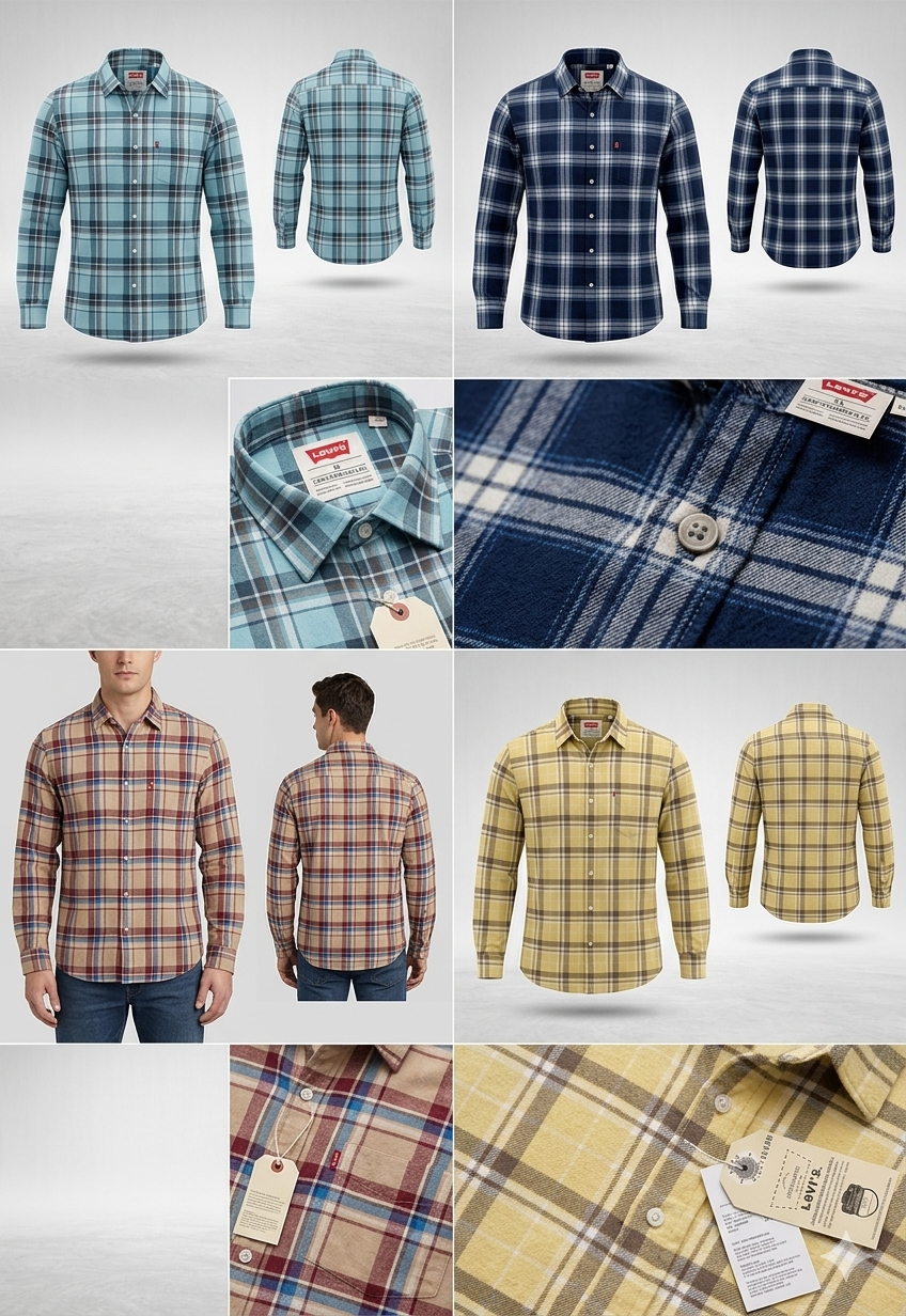 Men's check Shirts in Pack of 4 I Levis
