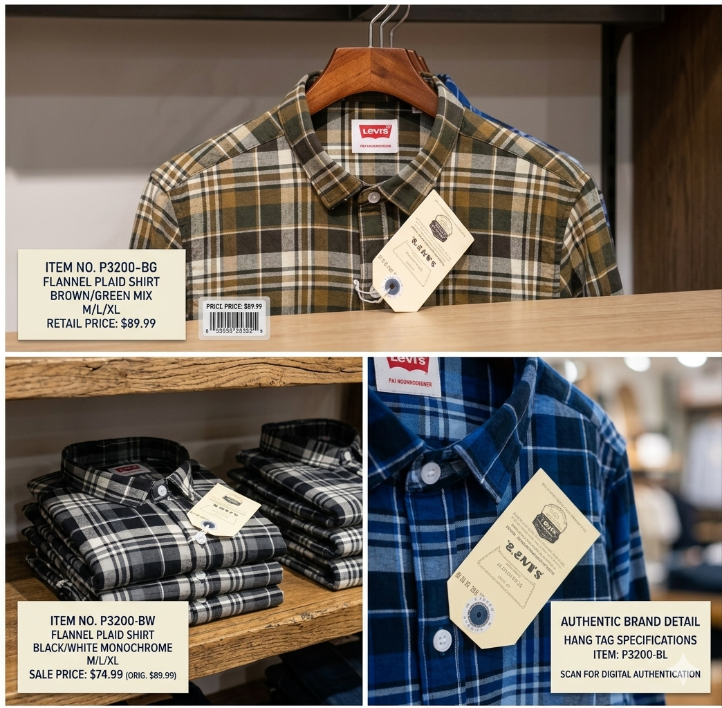 Levis - Men's  Check Shirts in Pack of 3