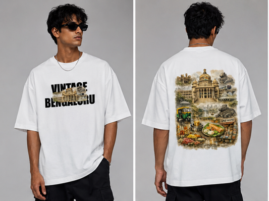 Vintage Bengaluru I Unisex Oversized Standard T-Shirt I 180 GSM