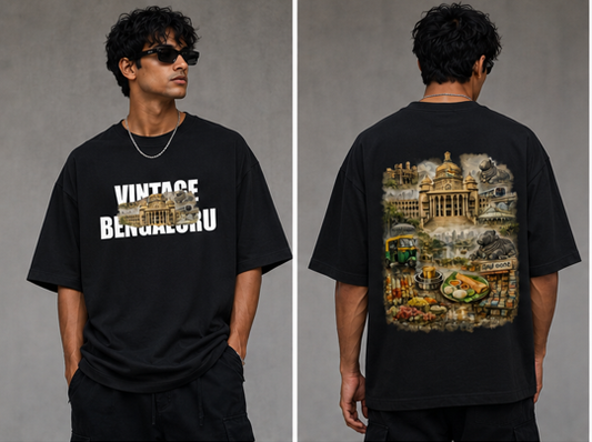 Vintage Bengaluru I Unisex Oversized Standard T-Shirt I Black