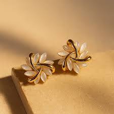 Leaf Shaped Opal Earrings