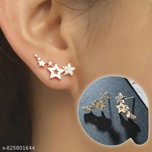 Small Zircon Star Earrings