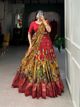 Printed Semi Stitched Lehenga Choli - RED