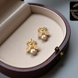 Bee Love Gold Plated Earrings