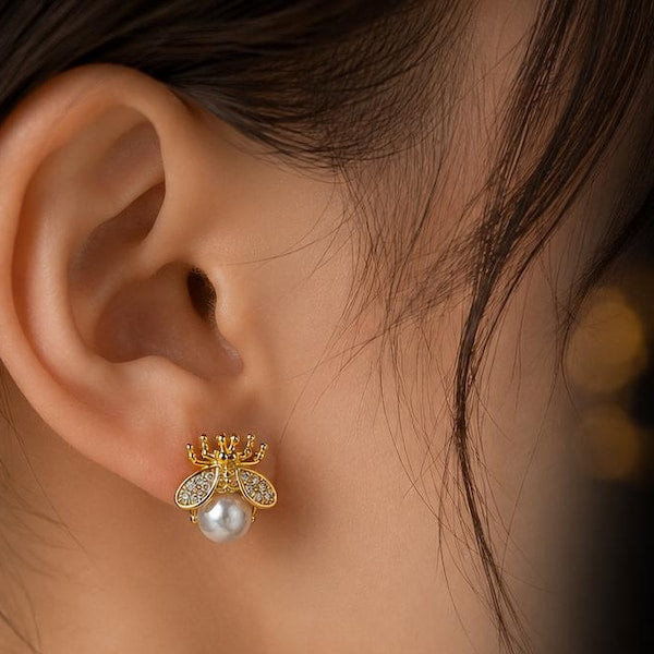 Bee Love Gold Plated Earrings
