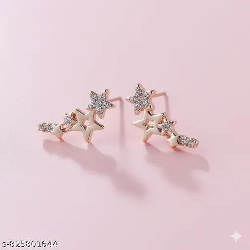 Small Zircon Star Earrings